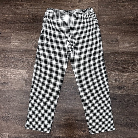 Appleseed's Women’s Comfy Cottagecore Black Gray & White Gingham Pants Sz L - Picture 3 of 4